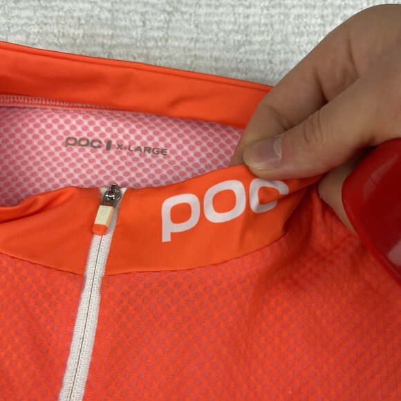 POC AVIP Cycling Jersey Women XL Orange & White Bike Jersey Back Pockets (Read) - Picture 8 of 16